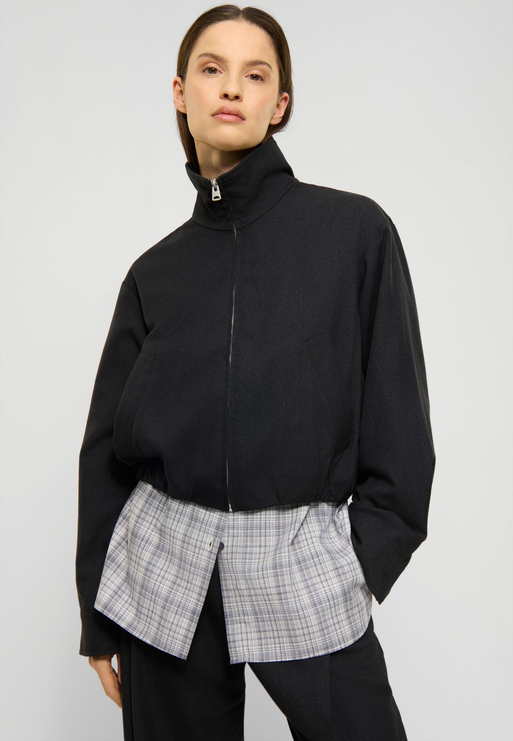 Elvine Enya Overshirt Black Melange Damen Jacke Blouson schwarz